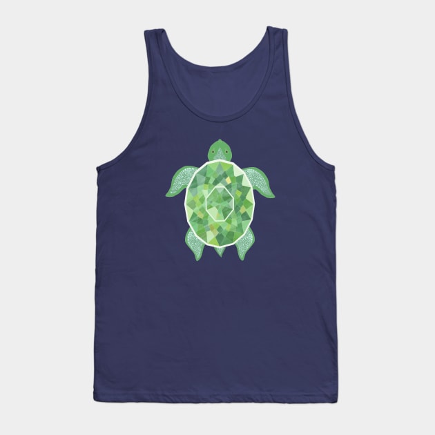 Turtle - Emerald green Tank Top by Aline Eg